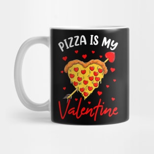 Pizza Is My Valentine Funny Valentines Day Heart Shape 2024 Mug